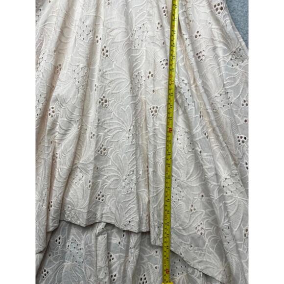 Kay Unger Womens Eyelet Floral High-Low Maxi Dress Size 6 Cottagecore Romantic - Picture 15 of 16